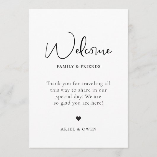 の結婚Welcome Weekend Timeline プログラム (正面)