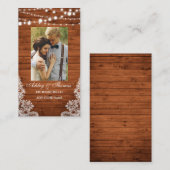の結婚Wood Photo素朴 Registry挿入カード エンクロージャーカード (正面/裏面)