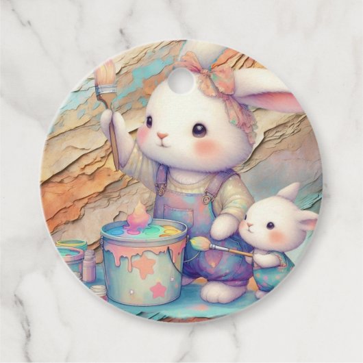 の絵を描イースターかわいらしパステル フェイバータグ (正面)