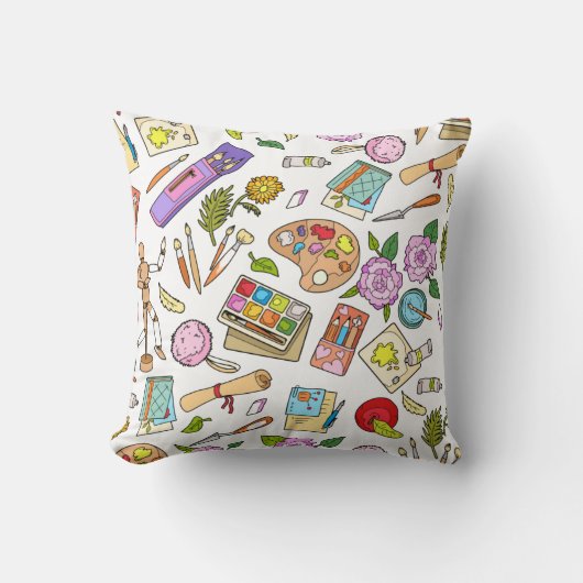 の絵を描キット及びブラシ印刷装飾用クッション クッション (正面)