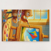 の絵を描クマ ジグソーパズル (横)