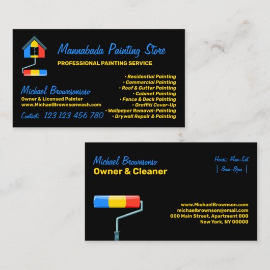 の絵を描サービス装飾モダンプロフェッショナル 名刺 (正面/裏面)