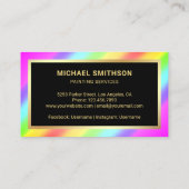 の絵を描サービス金ゴールドレインボー絵を描ローラー画家 名刺 (裏面)