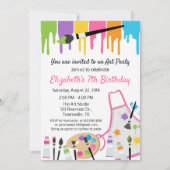 の絵を描パーティー誕生日招待状 招待状 (正面)