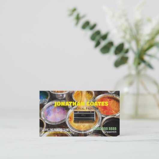 の絵を描仕事絵を描箱 名刺 (スタンド正面)