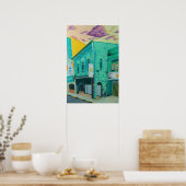 の絵を描緑の古いショップハウス ポスター (キッチン)