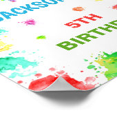 の絵を描誕生日パーティー歓迎サイン ポスター (角)