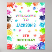 の絵を描誕生日パーティー歓迎サイン ポスター (正面)