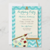 の絵を描誕生日パーティー 招待状 (正面)