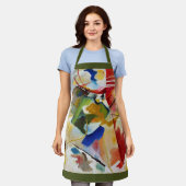 の絵画とグリーンセンターby Wassily Kandinsky エプロン (着用した状態)