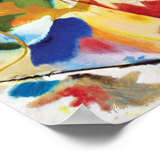 の絵画とグリーンセンターby Wassily Kandinsky ポスター (角)