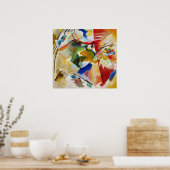 の絵画とグリーンセンターby Wassily Kandinsky ポスター (キッチン)