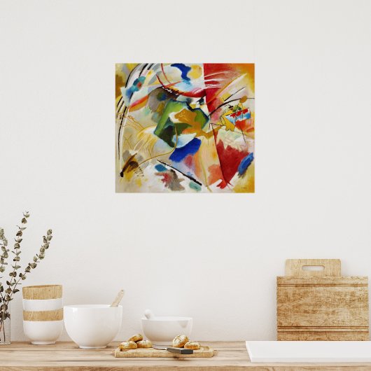 の絵画とグリーンセンターby Wassily Kandinsky ポスター (キッチン)