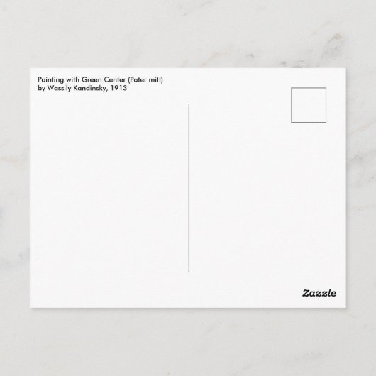 の絵画とグリーンセンターby Wassily Kandinsky ポストカード (裏面)