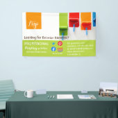 の絵画と飾のチラシ看板 横断幕 (トレードショー)