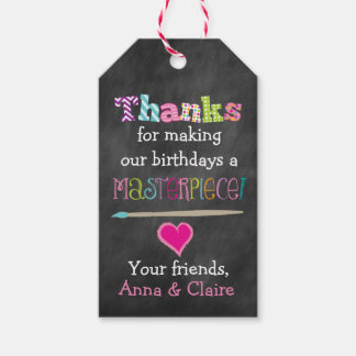 の絵画または芸術の誕生日パーティーメッセージカード ギフトタグ