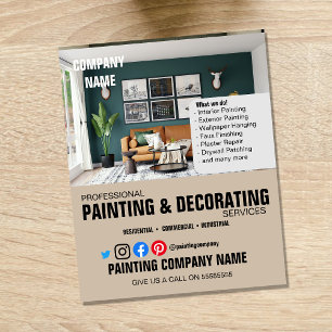 の絵画インテリア飾デザインのデコレータ チラシ
