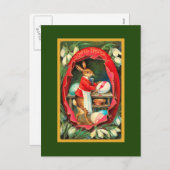 の絵画イースター卵レッドヴィンテージイースター シーズンポストカード (正面/裏面)