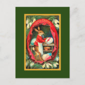 の絵画イースター卵レッドヴィンテージイースター シーズンポストカード (正面)