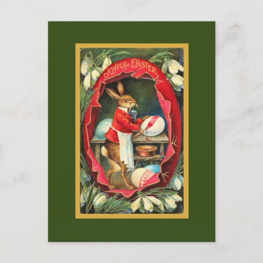 の絵画イースター卵レッドヴィンテージイースター シーズンポストカード (正面)
