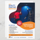 の絵画サービスフライヤーテンプレート (正面/裏面)