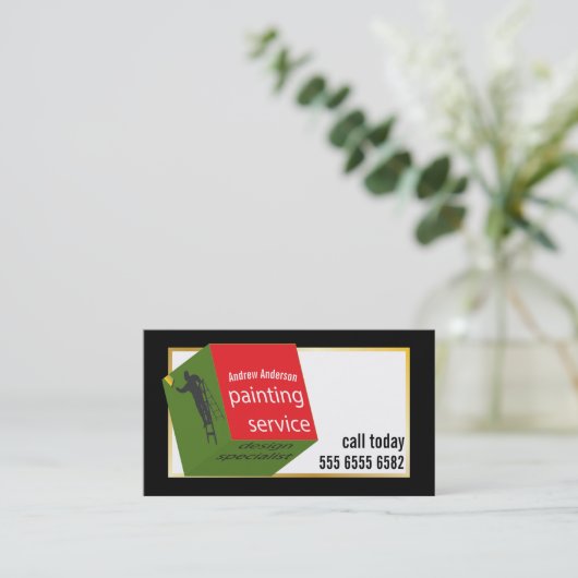 の絵画サービス予算値の新しカラフルいキューブ 名刺 (スタンド正面)