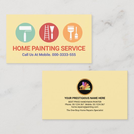 の絵画ツールブラシパステルの色 名刺 (正面/裏面)