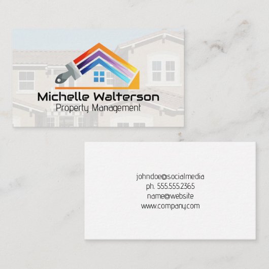 の絵画ハウスロゴ |プロパティの管理 名刺 (正面/裏面)