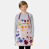 の絵画パーティーの飛びカラフル散 エプロン (着用した状態)