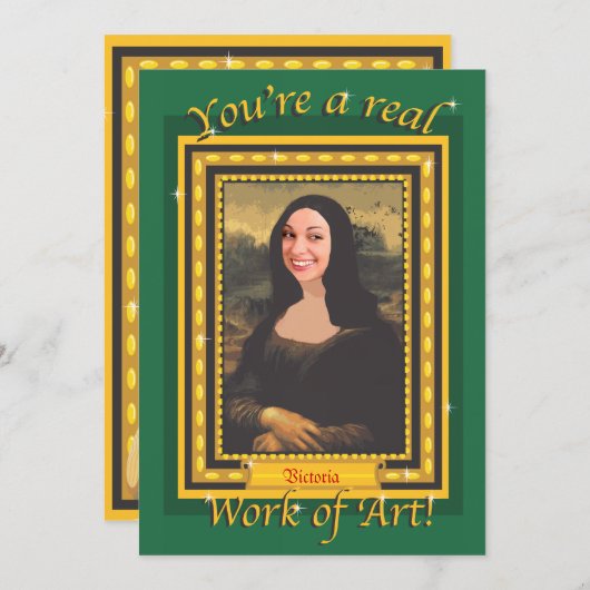 の絵画パーティーフォト招待状とフレファンシーーム 招待状 (正面/裏面)