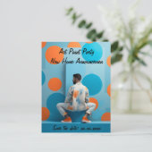 の絵画パーティーDIY自宅住所のお知らせ ポストカード (スタンド正面)