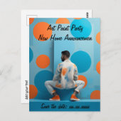 の絵画パーティーDIY自宅住所のお知らせ ポストカード (正面/裏面)