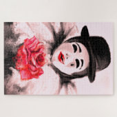 の絵画ピエロとバラとのパズル ジグソーパズル (横)