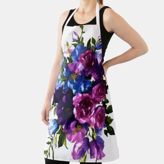 の絵画フローラスプレーの色の背景 エプロン (インサイチュ)