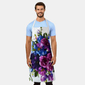 の絵画フローラスプレーの色の背景 エプロン (着用した状態)