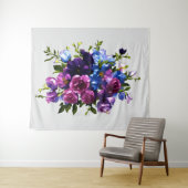 の絵画フローラスプレーの色の背景 タペストリー (インサイチュ(横))