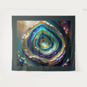 の絵画ブルーパープルアメジストGeode金ゴールド タペストリー (正面(横))