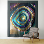 の絵画ブルーパープルアメジストGeode金ゴールド タペストリー (インサイチュ)