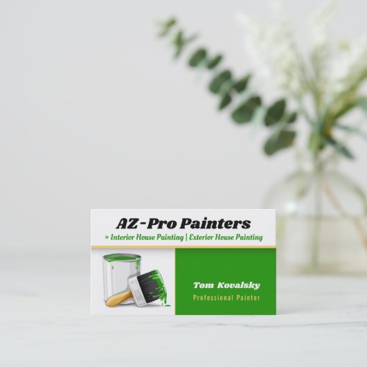 の絵画会社 | AZ-Proペインターズグリーン 名刺 (スタンド正面)