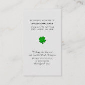 の絵画悔やみや弔慰記念祈りの言葉カード 名刺 (裏面)