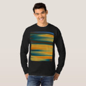 の絵画抽象芸術ストライプのアート Tシャツ (正面フル)