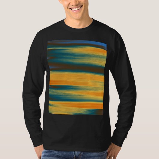の絵画抽象芸術ストライプのアート Tシャツ (正面)