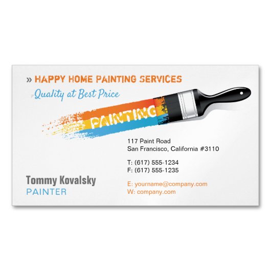 の絵画業務 |画家 マグネット名刺 (正面)