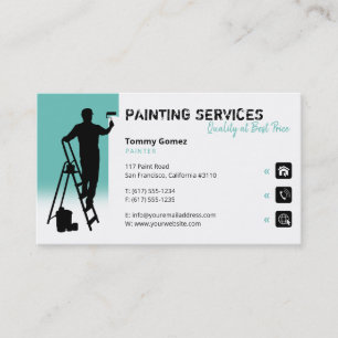 の絵画業務 画家at work lightティール(緑がかった色) 名刺