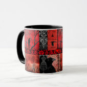 の絵画町の赤 マグカップ (正面左)