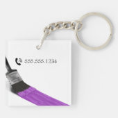 の絵画画家サービス会社ブラシパープル キーホルダー (裏面)