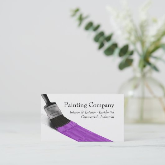 の絵画画家サービス会社ブラシパープル 名刺 (スタンド正面)
