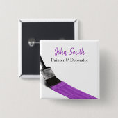 の絵画画家サービス会社ブラシパープル 缶バッジ (正面&裏面)