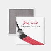 の絵画画家サービス会社ブラシレッド マグネット (正面/裏面)