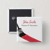 の絵画画家サービス会社ブラシレッド 缶バッジ (正面&裏面)